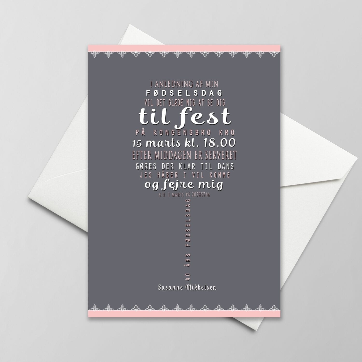 Vinglas invitation tøsefest