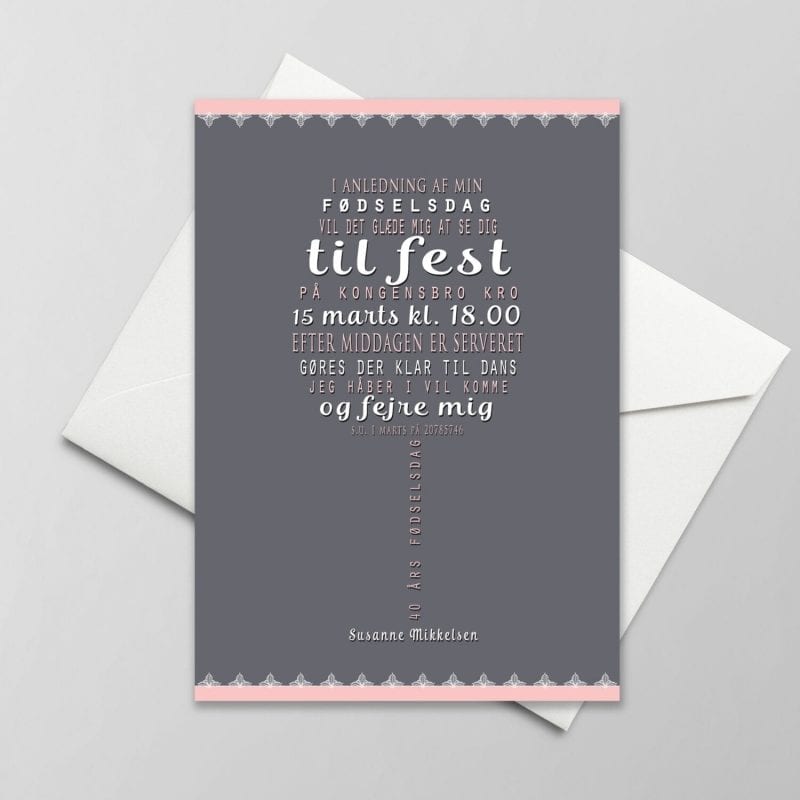 Vinglas invitation tøsefest