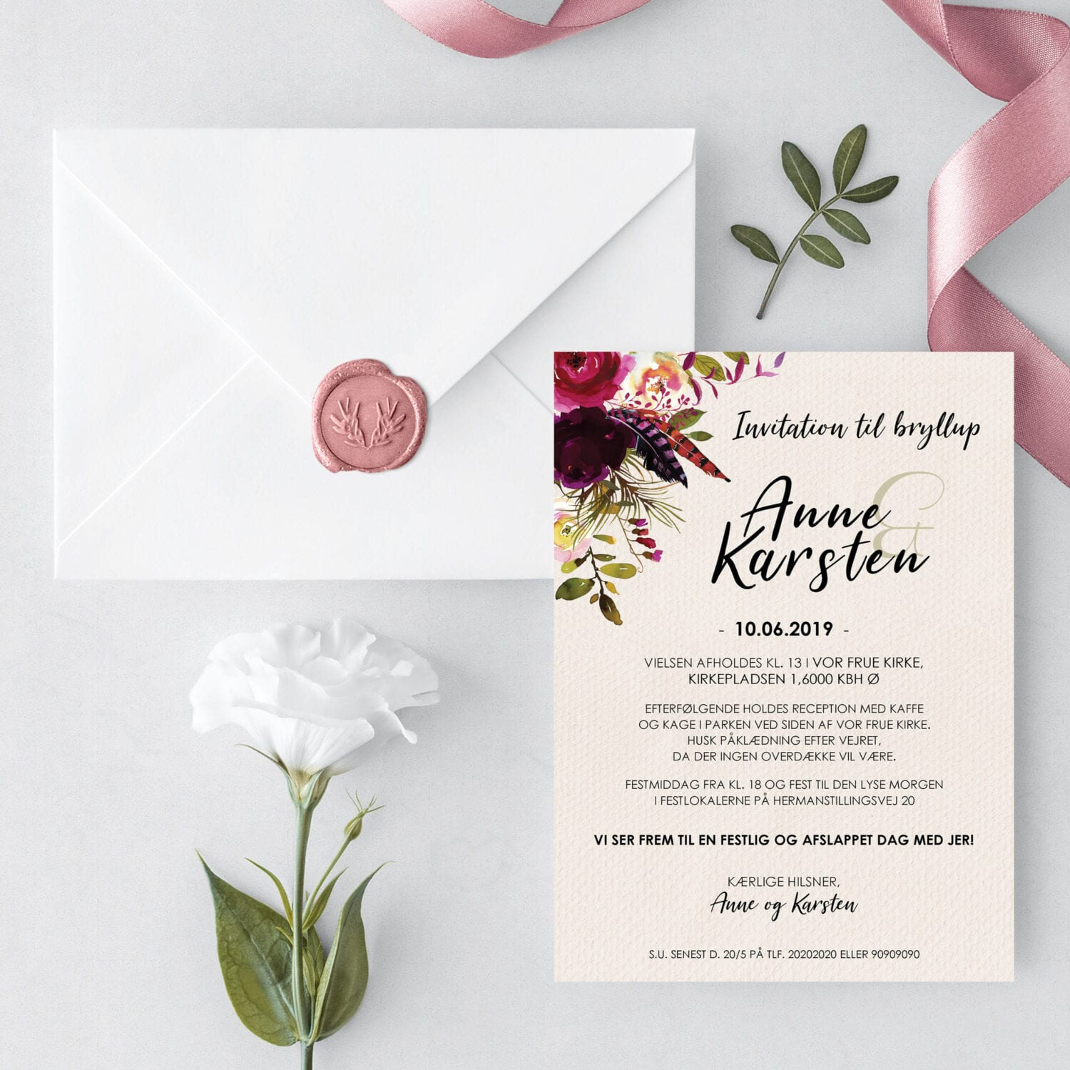 feather fall invitation