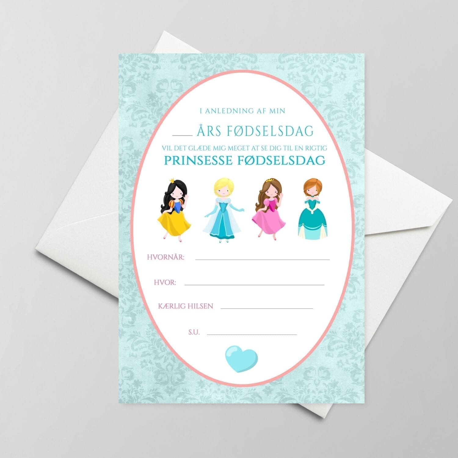 prinsesse invitation gratis