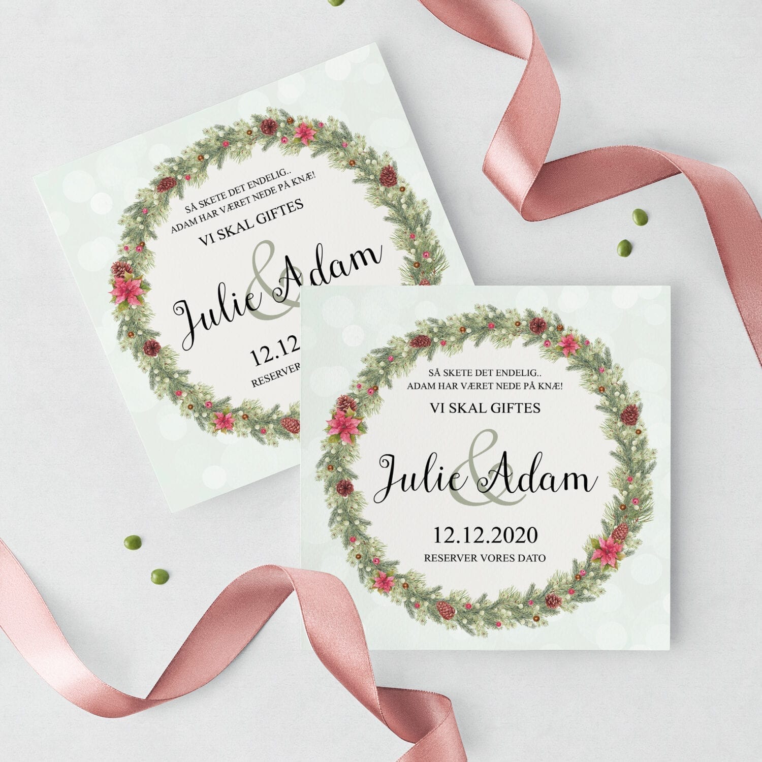 poinsettia kiss jule save the date