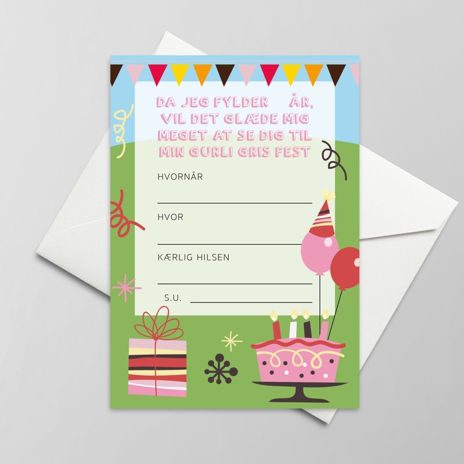 Gratis invitation Gurli gris