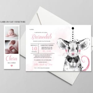 liggende invitation til barnedåb