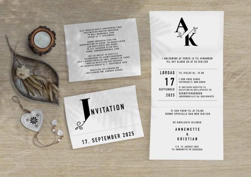 split monogram rullefals invitation