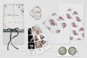 tilkøb til invitation, manillamærker, fotostriber, stickers, kalkeromslag