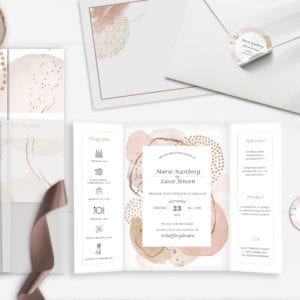 Lyst og enkelt design til bryllupsinvitation