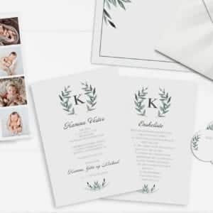 Kamme eucalyptus barnedåb indbydelse
