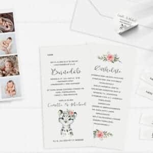 Højt format leopard invitation