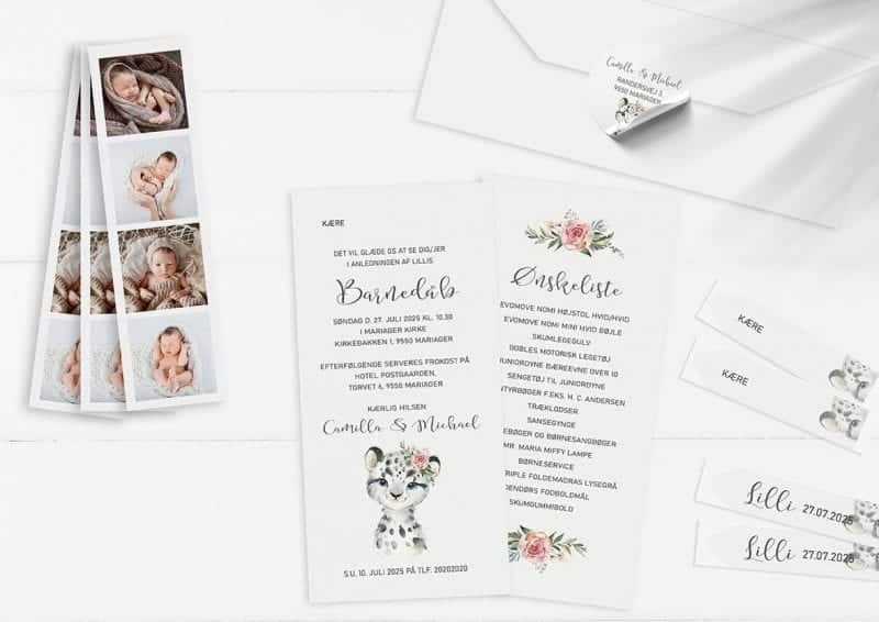 Højt format leopard invitation