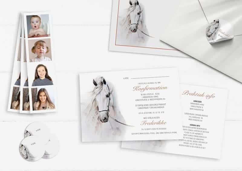 Watercolor Horse invitation konfirmation