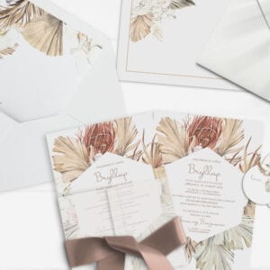 invitation botanical rhapsody tørrede blade og blomster i brændte farver