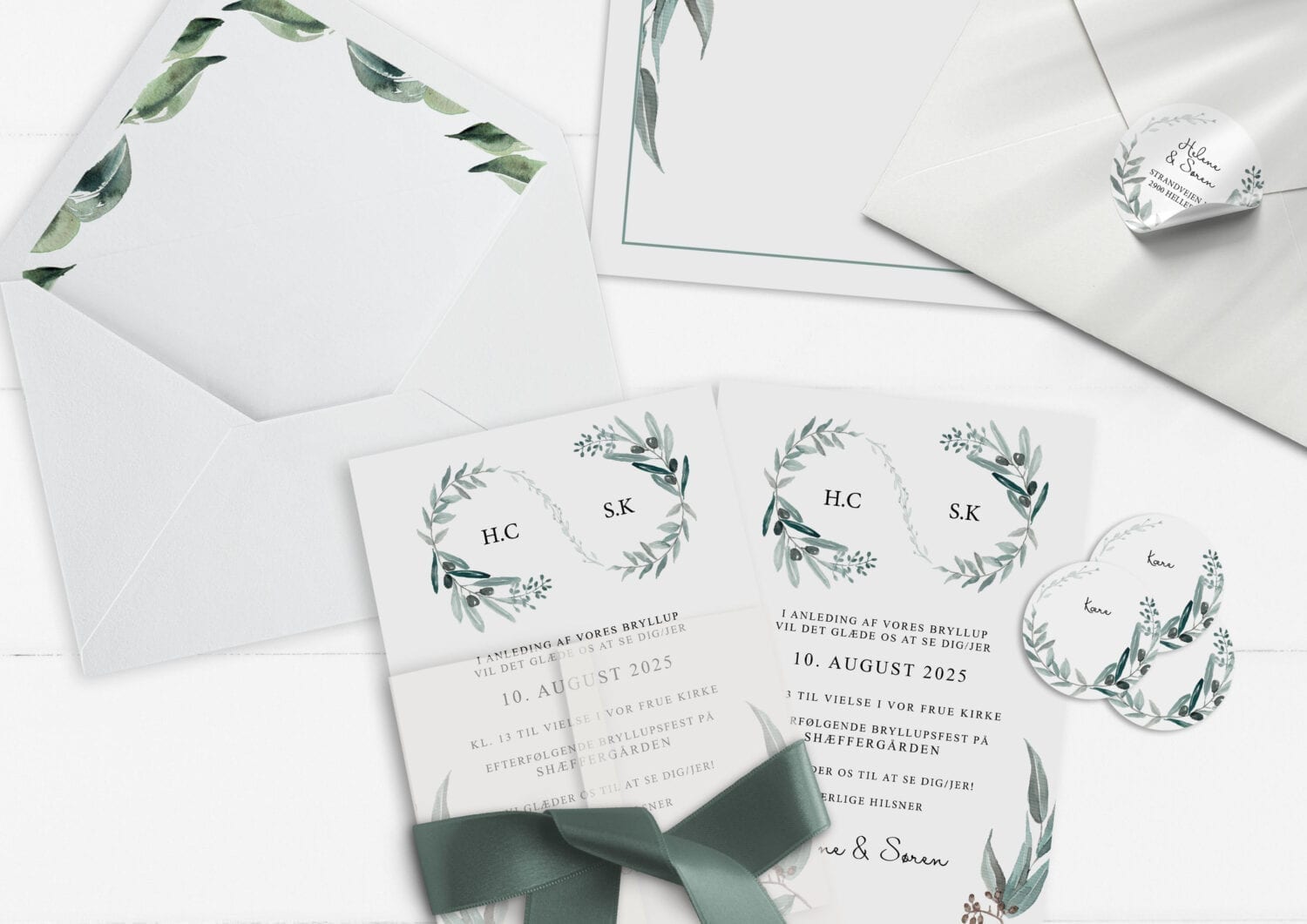 invitation Eucalyptus delight simpelt initialer