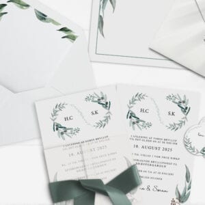 invitation Eucalyptus delight simpelt initialer