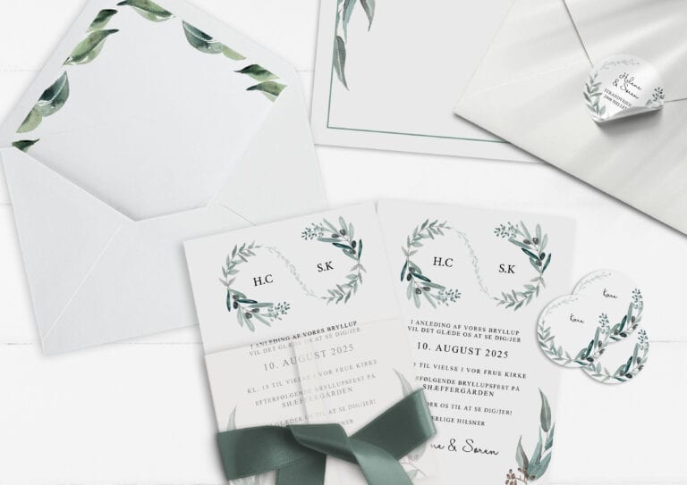 Bryllupsinvitation | A5/A6 | Eucalyptus Delight
