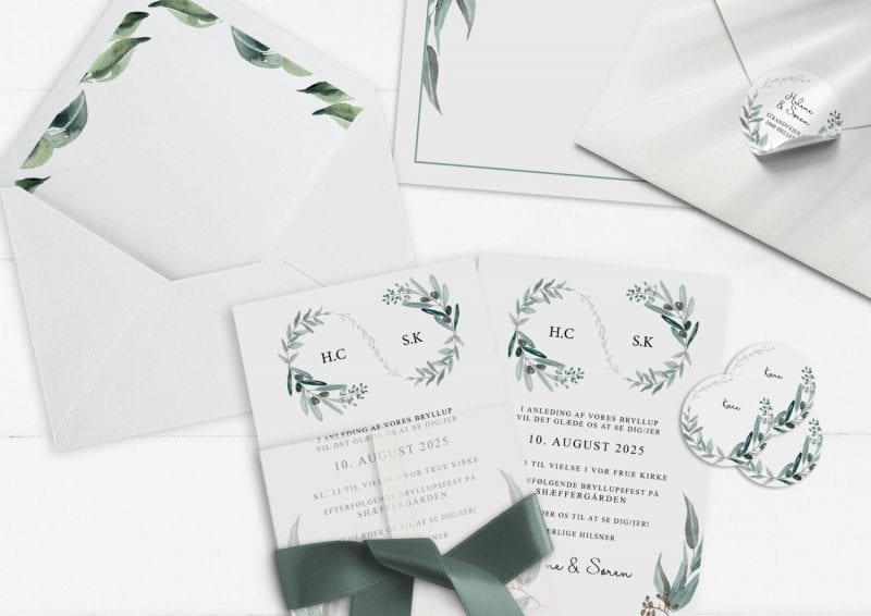 invitation Eucalyptus delight simpelt initialer