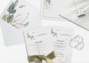 Bryllupsinvitation | A5/A6 | Gold Leaf