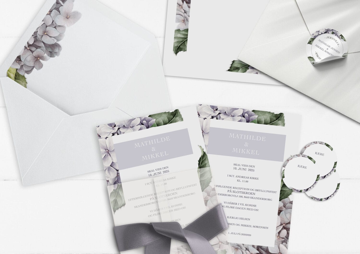 invitation lavender hydrangea smuk og simpel invitation