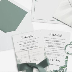 invitation leaf me håndmalet akvarel enkelt