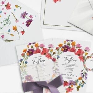 invitation farverig blomster wild flowers