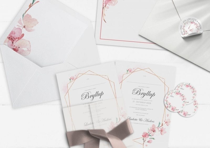 Cherry Blossom, Invitation, bryllup