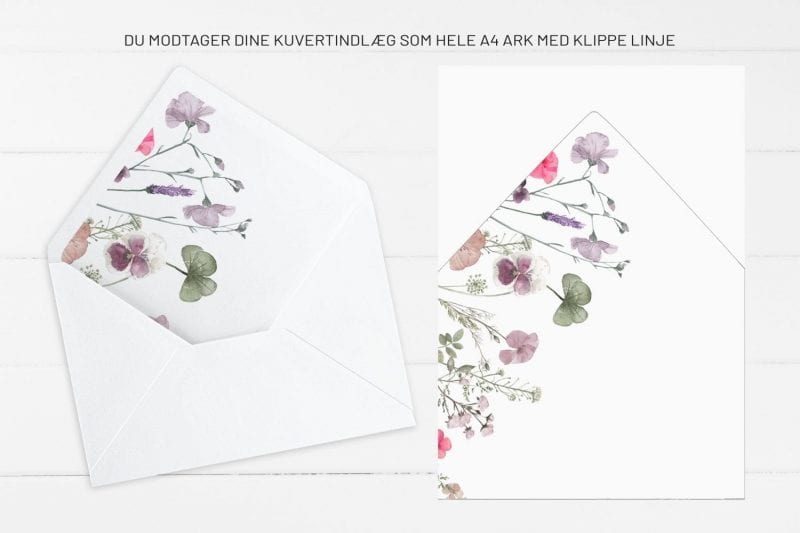 Pressed Flowers, kuvertindlæg, bryllup