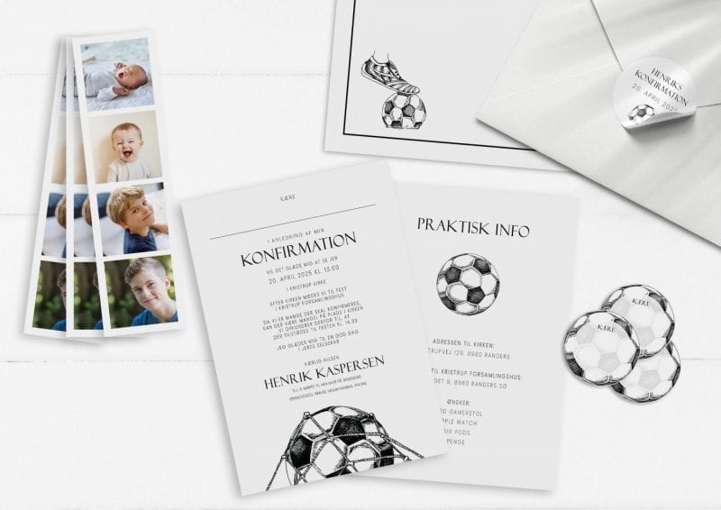 Soccer Goal, konfirmation, invitation