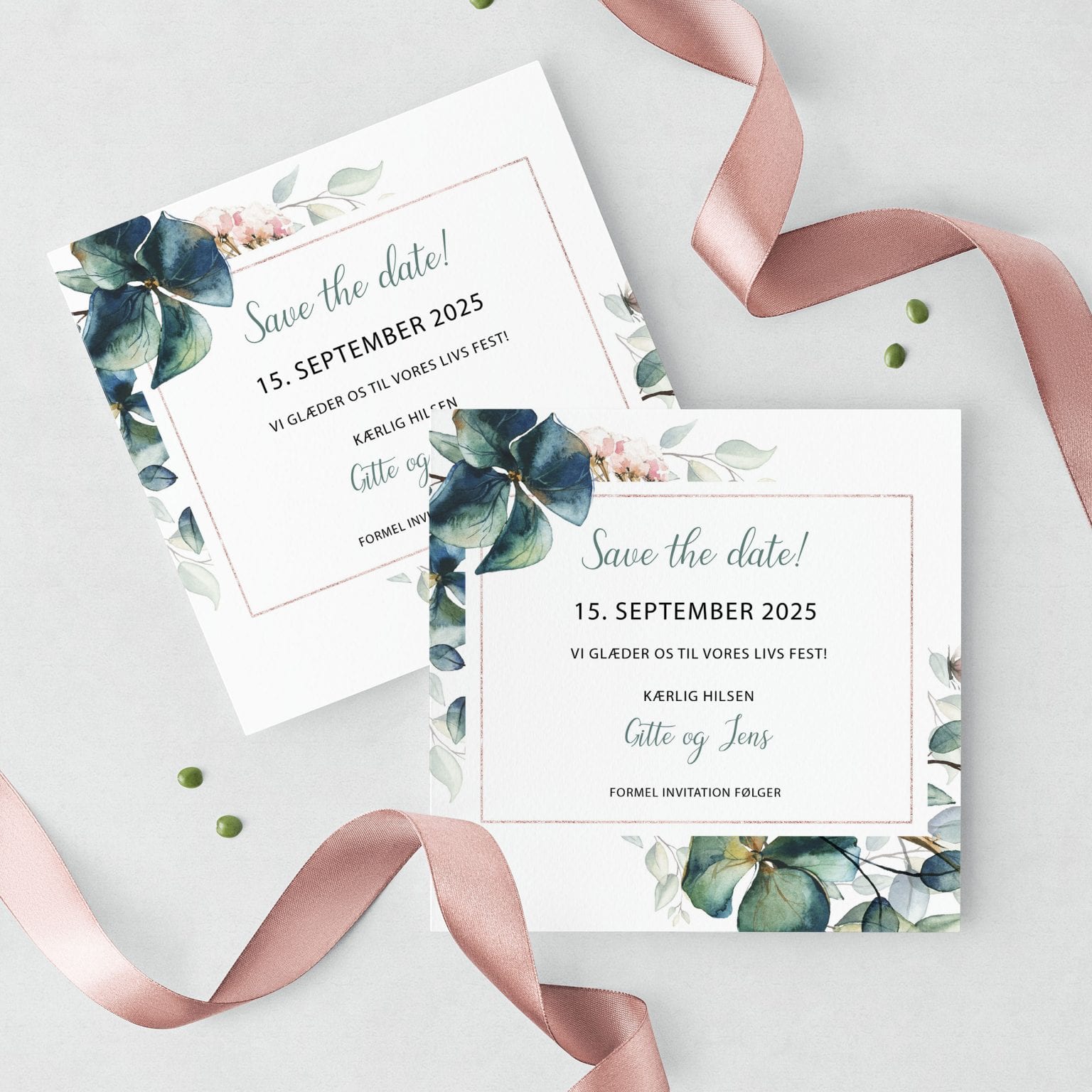 Teal Vibrant, save the date, bryllup