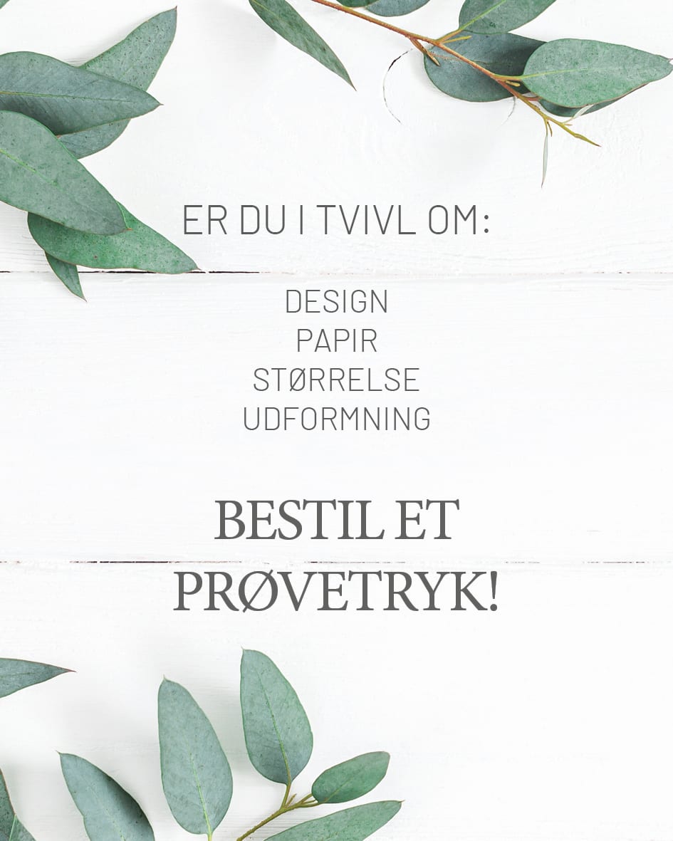Bestil et prøvetryk af vores invitationer