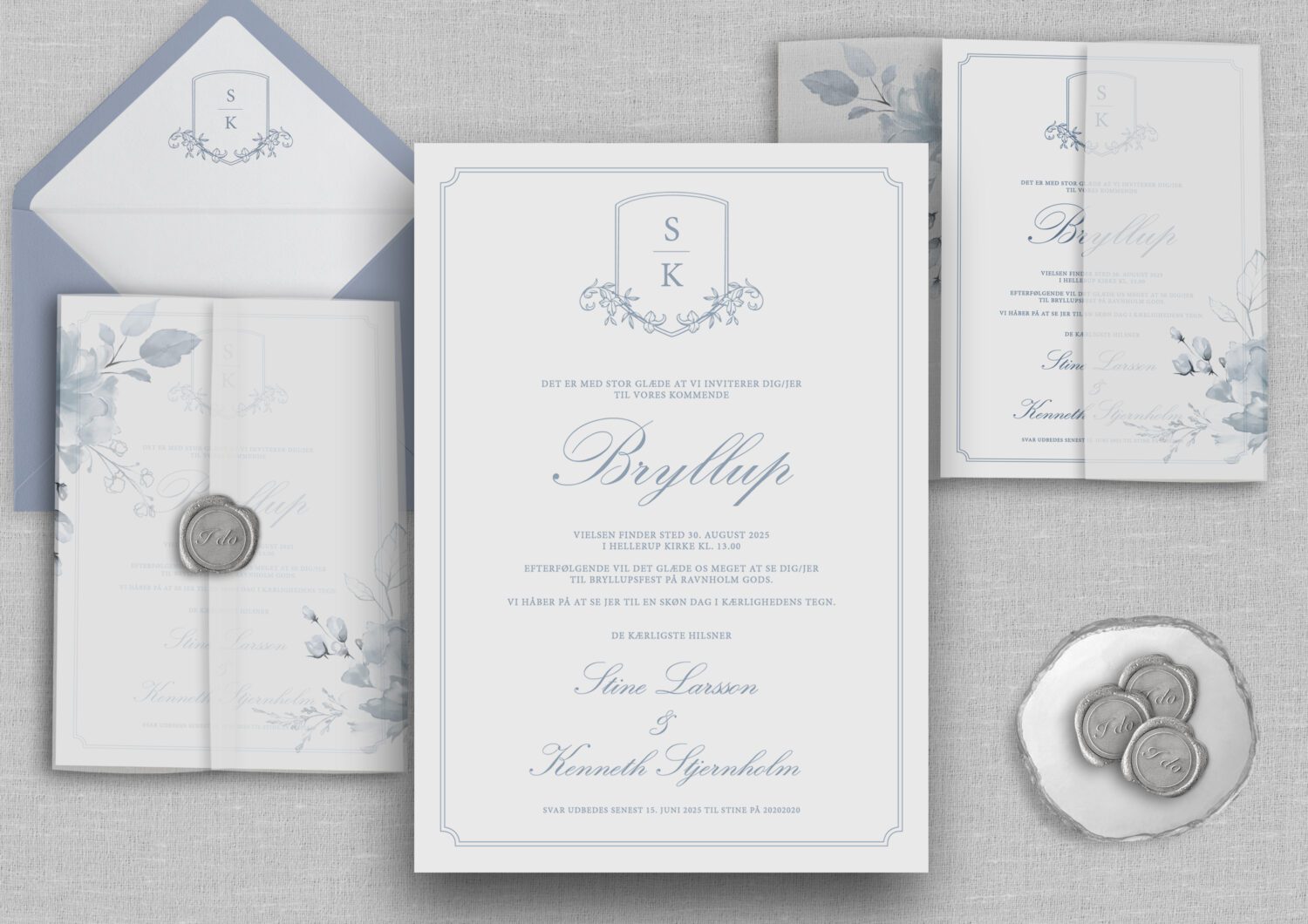 delicate blues invitation