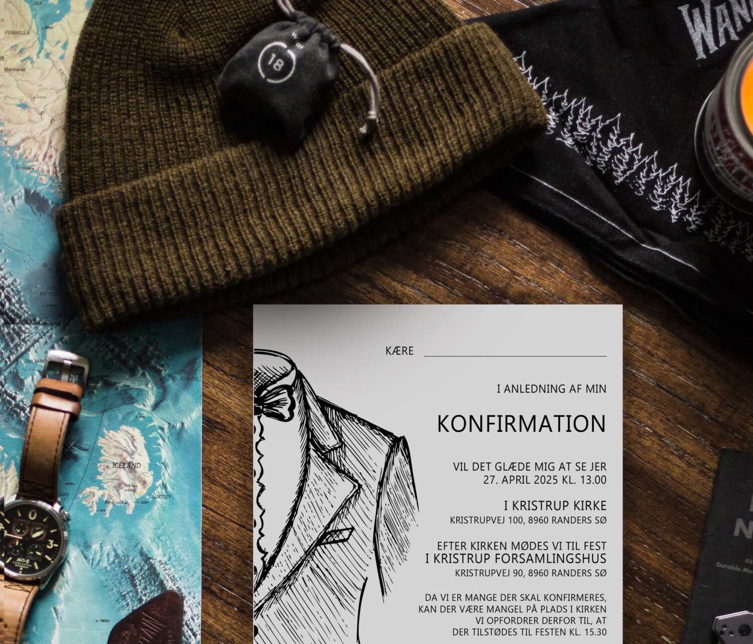 invitation til konfirmation til drenge