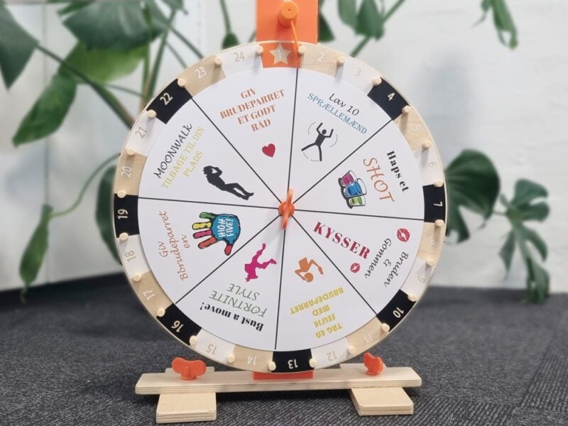 aktiviteter til bryllup, spin the wheel, lykkehjul