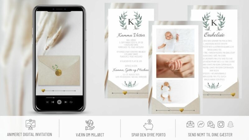 Dåbsinvitation | DIGITAL INVITATION