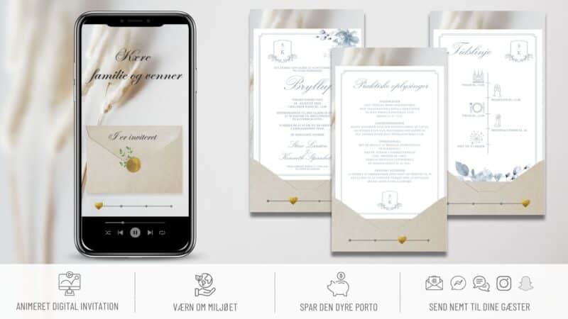 Digital invitation til bryllup