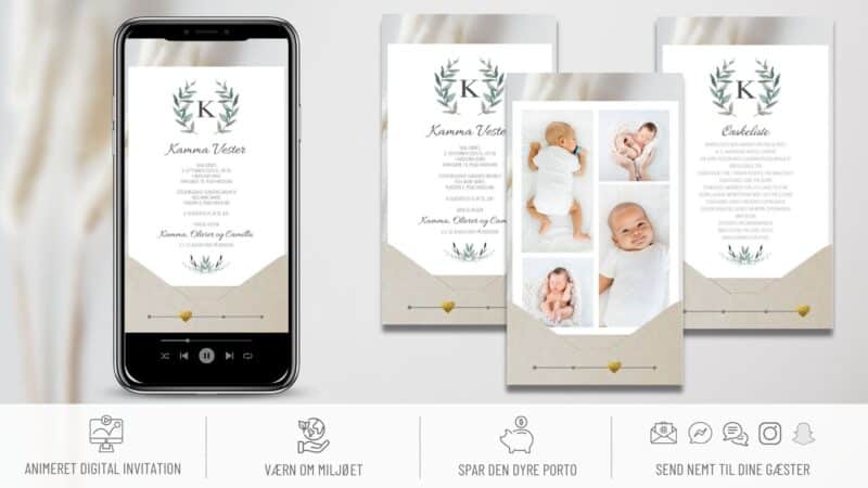 DIGITAL INVITATION TIL BARNEDÅB