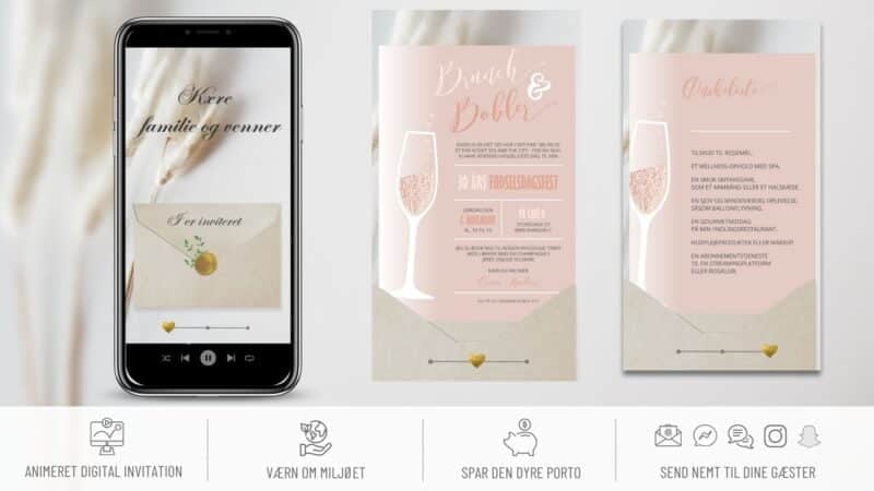 Digital invitation til fest