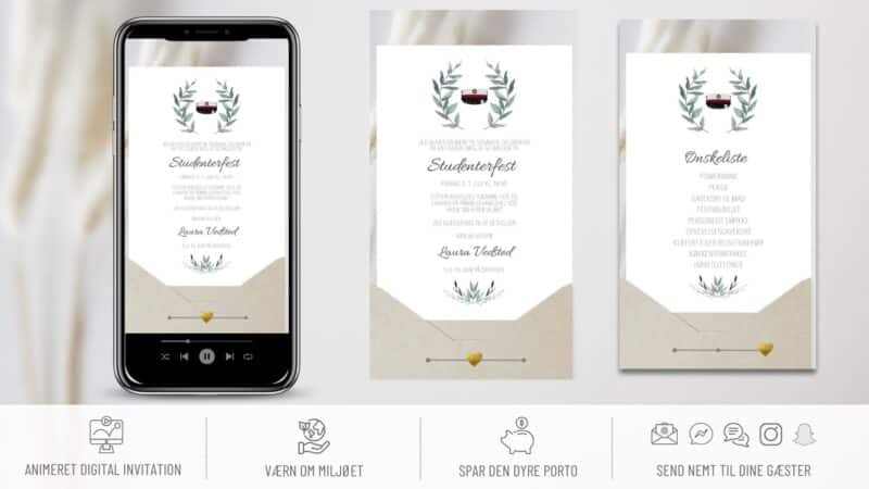 Digital invitation til studenterfest