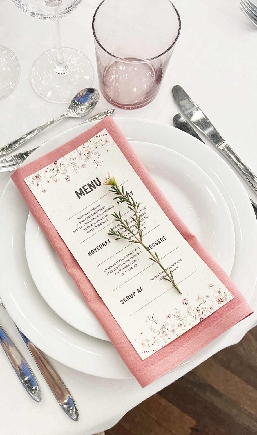Menukort med vilde blomster