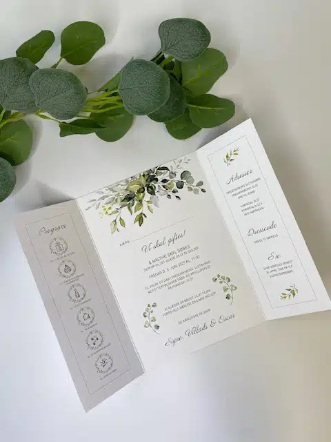 Barnedåb og bryllups invitation med plads til meget tekst