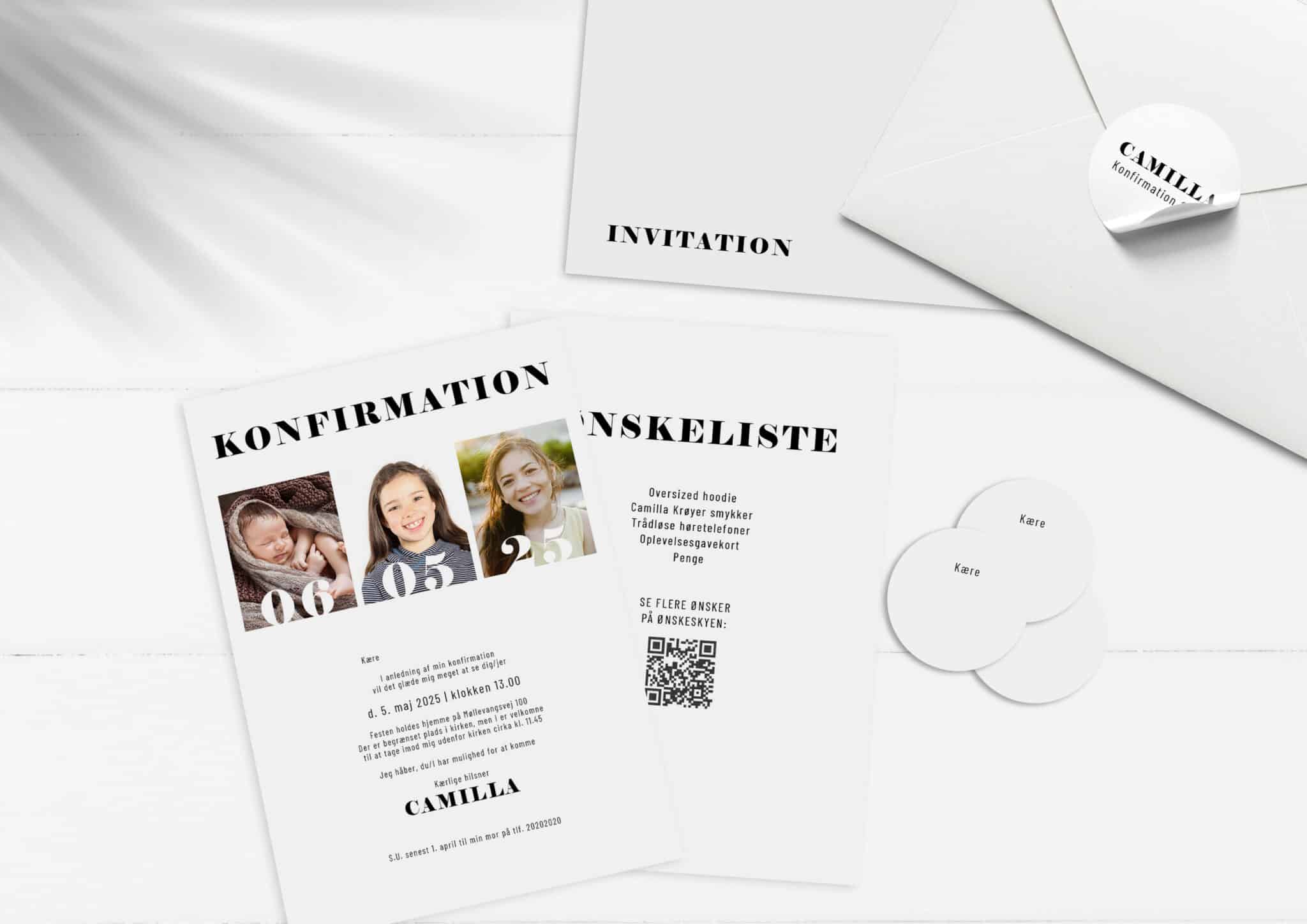 Picture this konfirmationsinvitation, simpel og minimalistisk