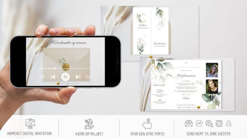 DIGITAL INVITATION TIL KONFIRMATION PORTEFALS