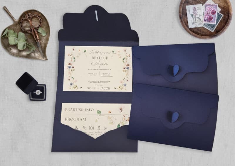 Pocket fold Navy flora
