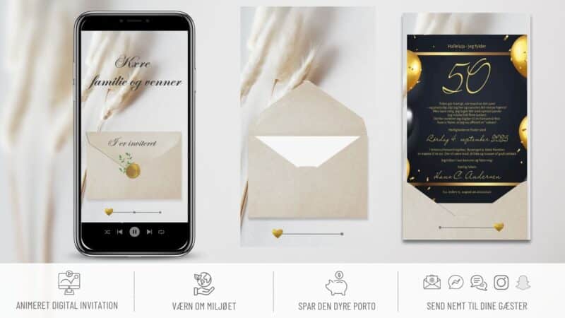 digital invitation til 50 års fødselsdag