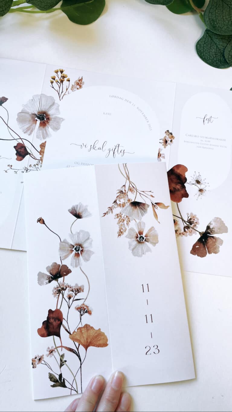 Blomstervalg og invitationer