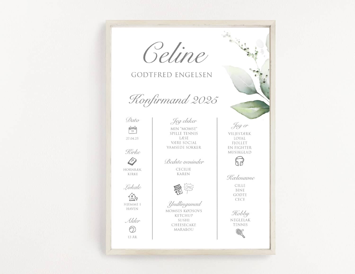 Mindetavle konfirmation