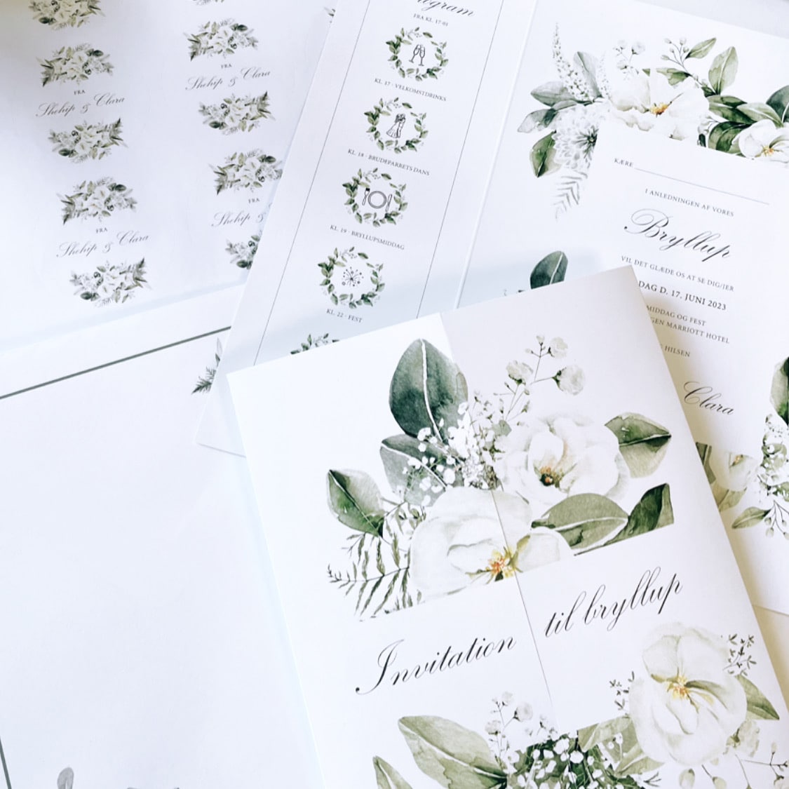 Blomstervalg og invitationer
