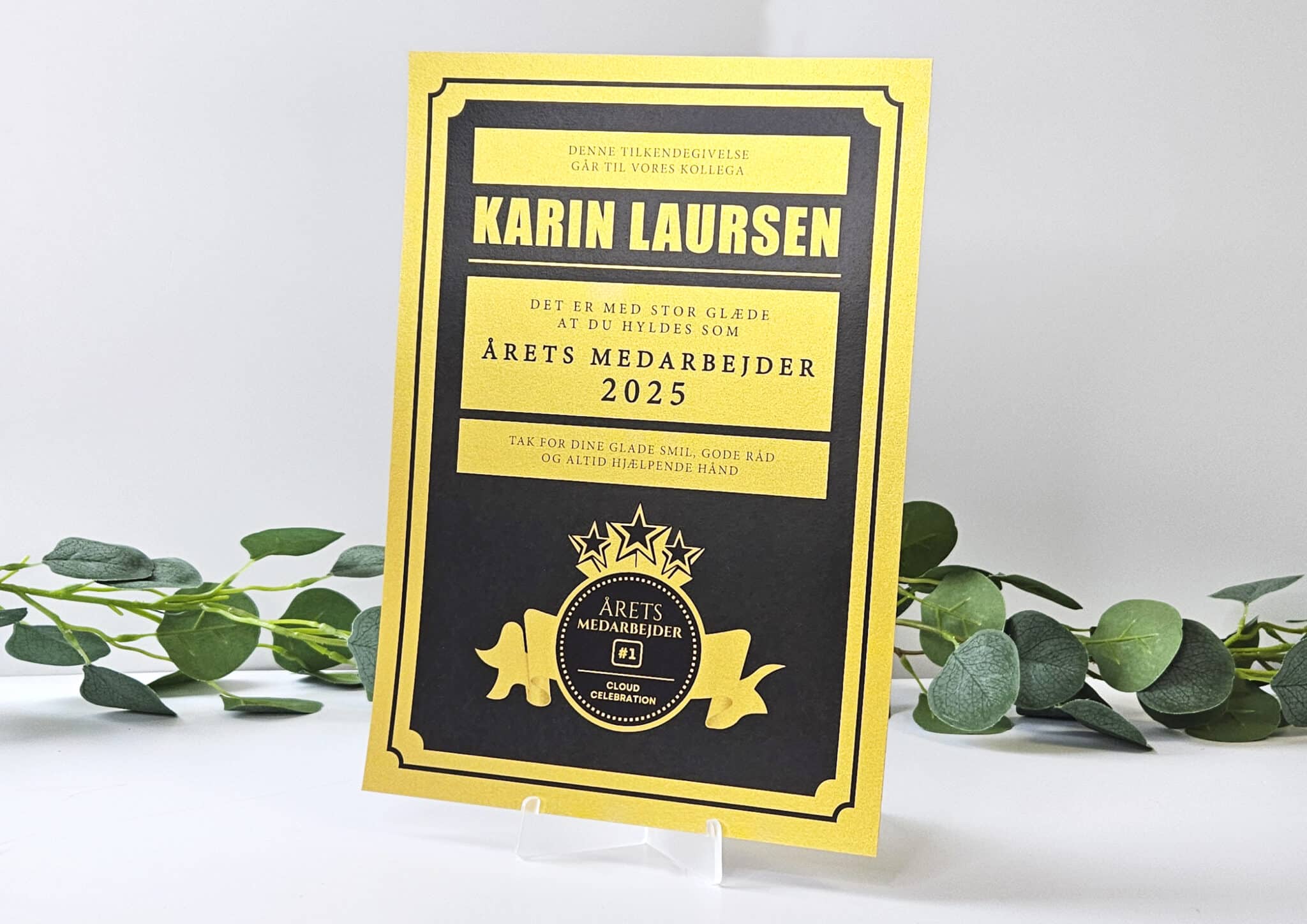 Årets medarbejder diplom