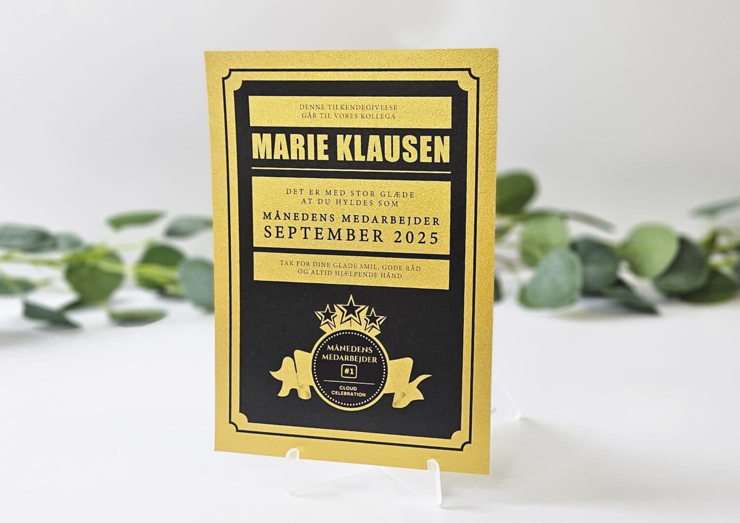 Månedens medarbejder diplom