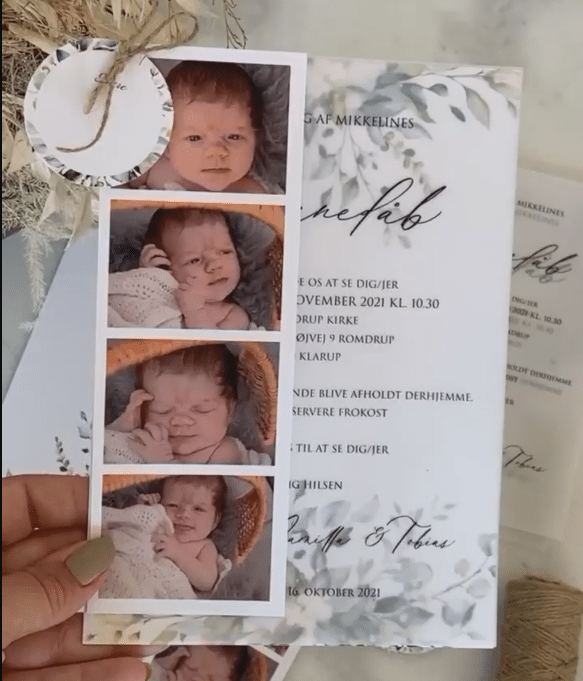 Kalker invitation til barnedåb