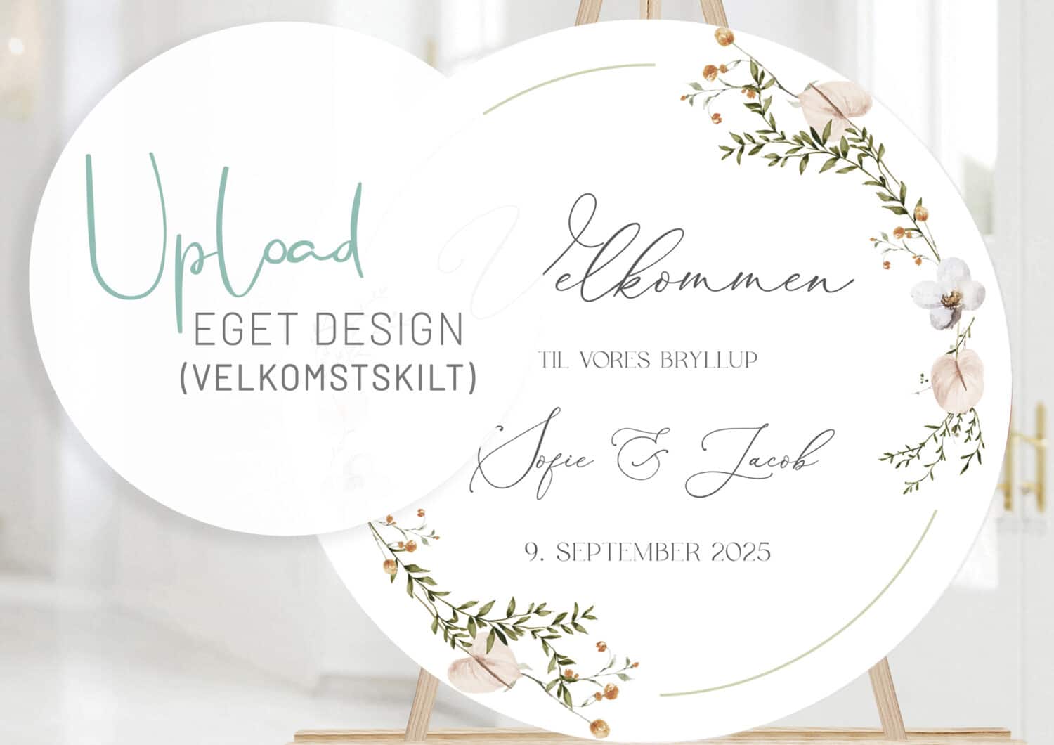 Mockup til eget design velkomstskilt