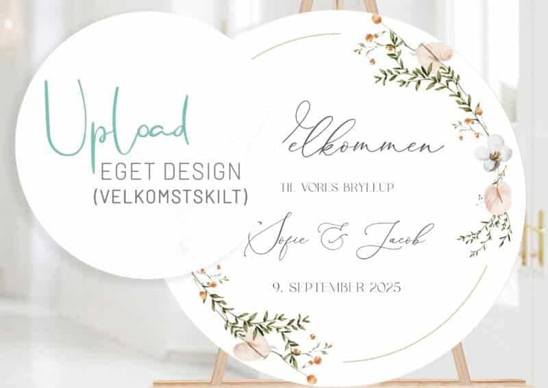 Mockup til eget design velkomstskilt